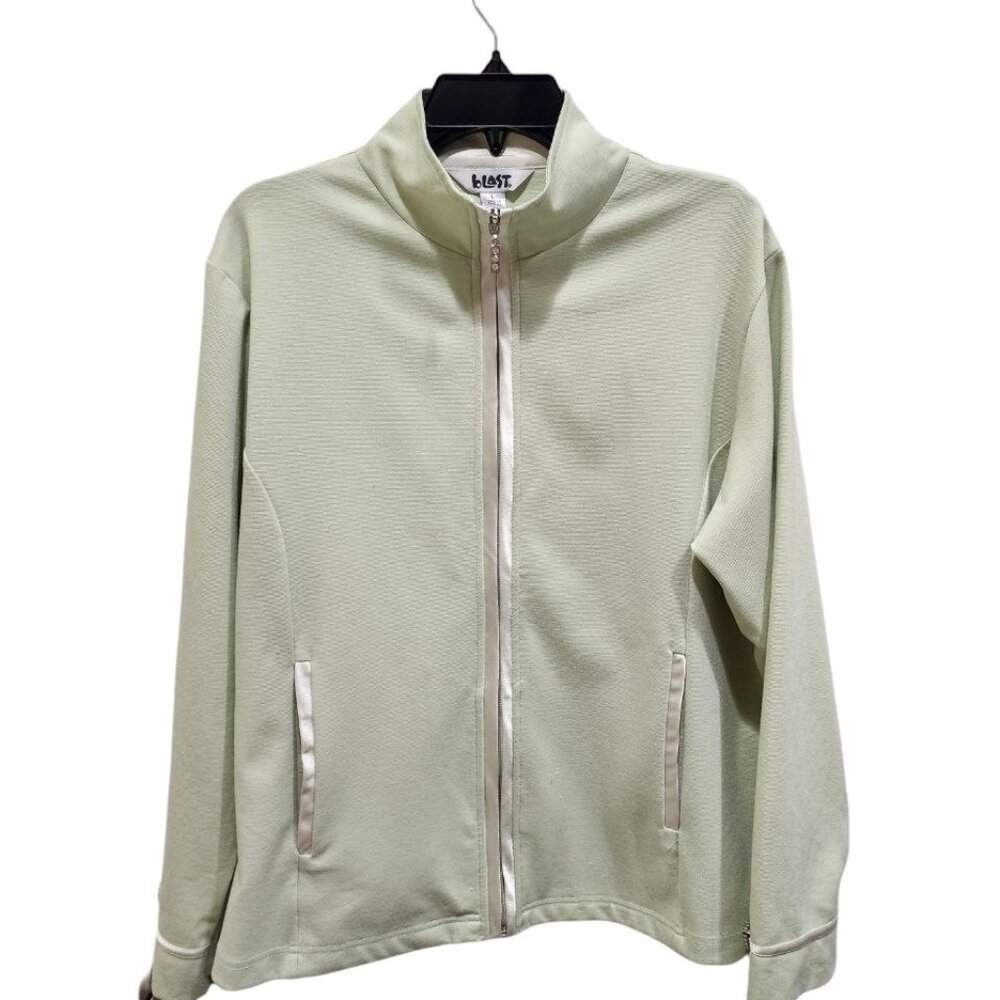 Vintage Blast Jacket & Trouser Women's Size L Light Green Pockets Pants Suit Zip